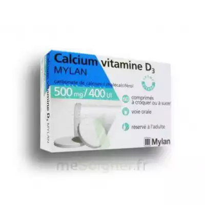 Calcium Vitamine D3 Mylan 500 Mg/400 Ui, Comprimé à Sucer Ou à Croquer à Annecy